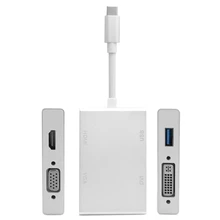 BAAQII комбо USB-C USB 3,1 type C к USB OTG и HDMI и DVI и VGA адаптер для ноутбука CB0561
