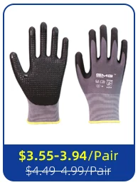 3 пары, женские перчатки, рабочие, GMG, с принтом, полиэстер, в виде ракушки, розовый, латексный, с рифленым покрытием, рабочие защитные перчатки для работы, Защитные