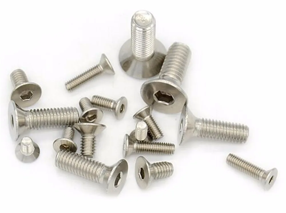 

200PCS M2.5 Stainless Steel Flat Head Screw Countersunk Hex Socket Cap Bolt M2.5*4/5/6/8/10/12/14/16/18/20/22/25/30mm
