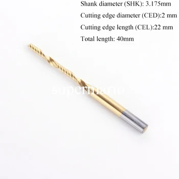 

SHINA 1pc 3.175mm TiN Coating Single Flute Spiral Cutter Router Bit CNC End Mill Carbide Milling Cutter Machine Tools 2 x 22mm