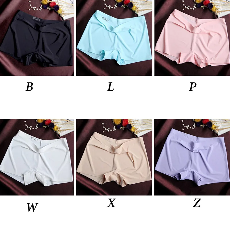 Women's Ice Silk Safety Shorts Invisible Seamless Boxer Briefs Underwear Boyshort