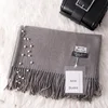 Women Solid Color Plain Cashmere Scarves with Tassel Women's Accessories Accessories