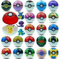 1 Аниме Pokeball фигурка игрушка + 1 питомец Пикачу случайным образом кукла Poke ball фигурка дети день рождения рождественские игрушки pokebills кукла