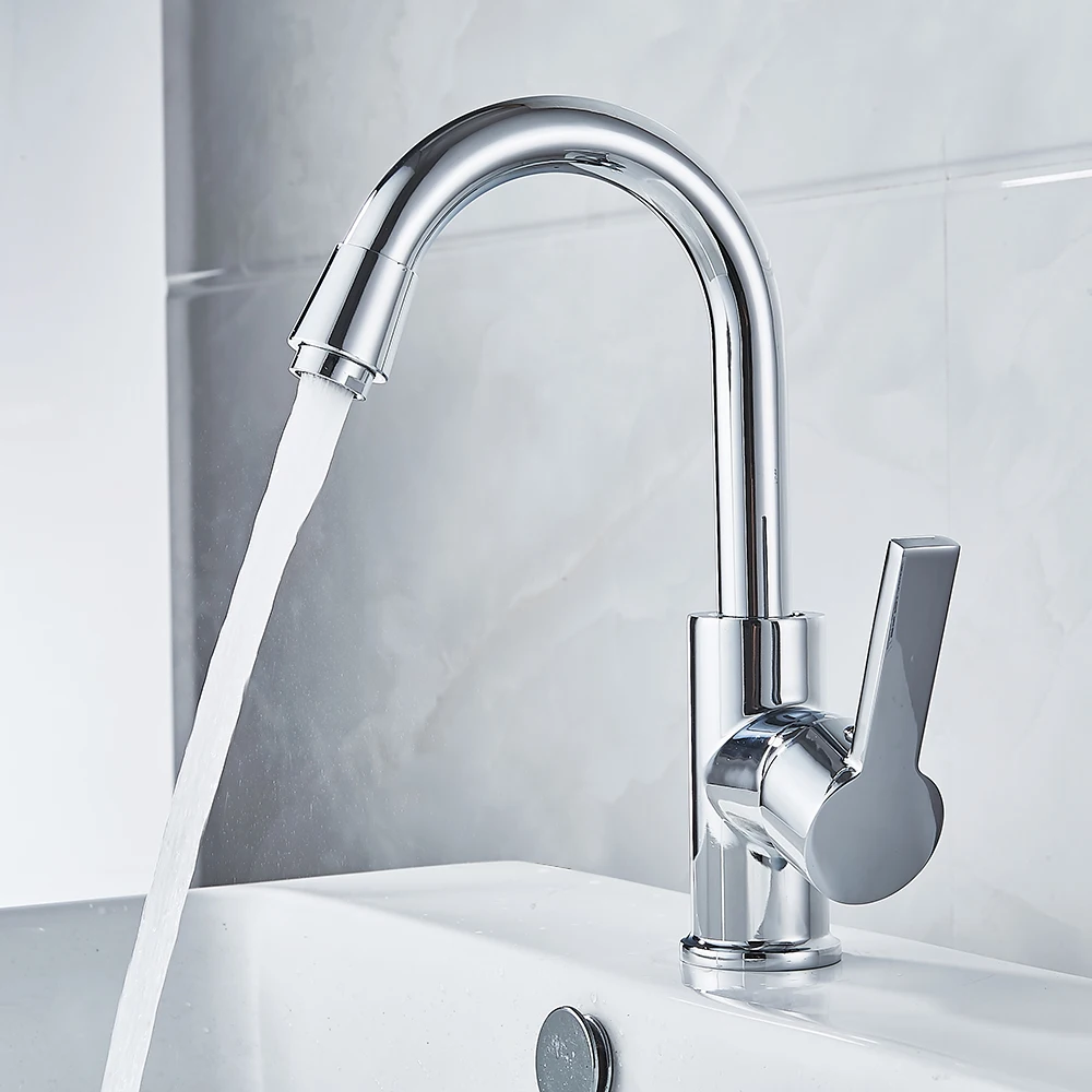 

Basin Faucets Sink Mixer Taps Bathroom Taps Single Lever Faucet Basin Mixer Copper Body Zinc Alloy Handle