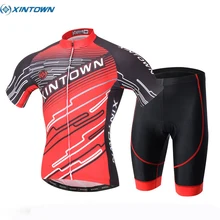 Xintown Pro Team для мужчин с коротким рукавом дышащий комплект красный Велоспорт Джерси нагрудник спортивные уличные шорты Одежда