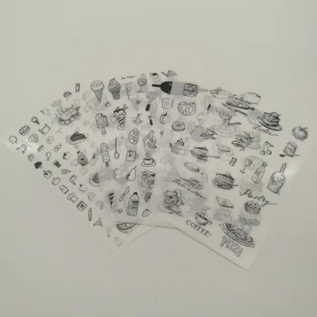 

6pcs Black food pvc Transparent ticker Organizer Calendar Diary Book Planner Scrapbook Decoration papeleria sale