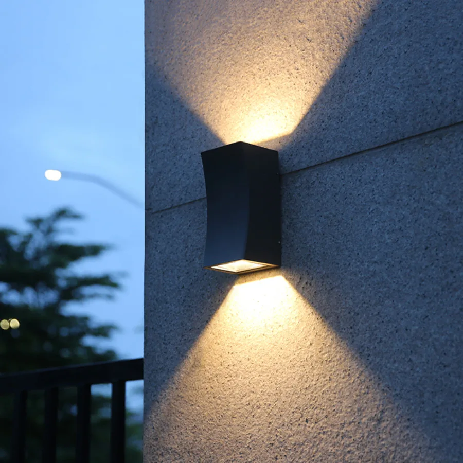 Thrisdar вверх вниз двухголовый 10 Вт COB светодиодный настенный светильник IP65 Водонепроницаемый Настенный бра лампа коридор сад отель путь крыльцо Светильник