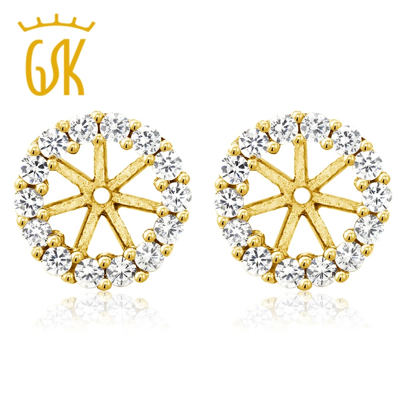 925 Yellow Gold Plated Sterling Silver Earring Jackets for 5mm Round Studsjacket earringsstud