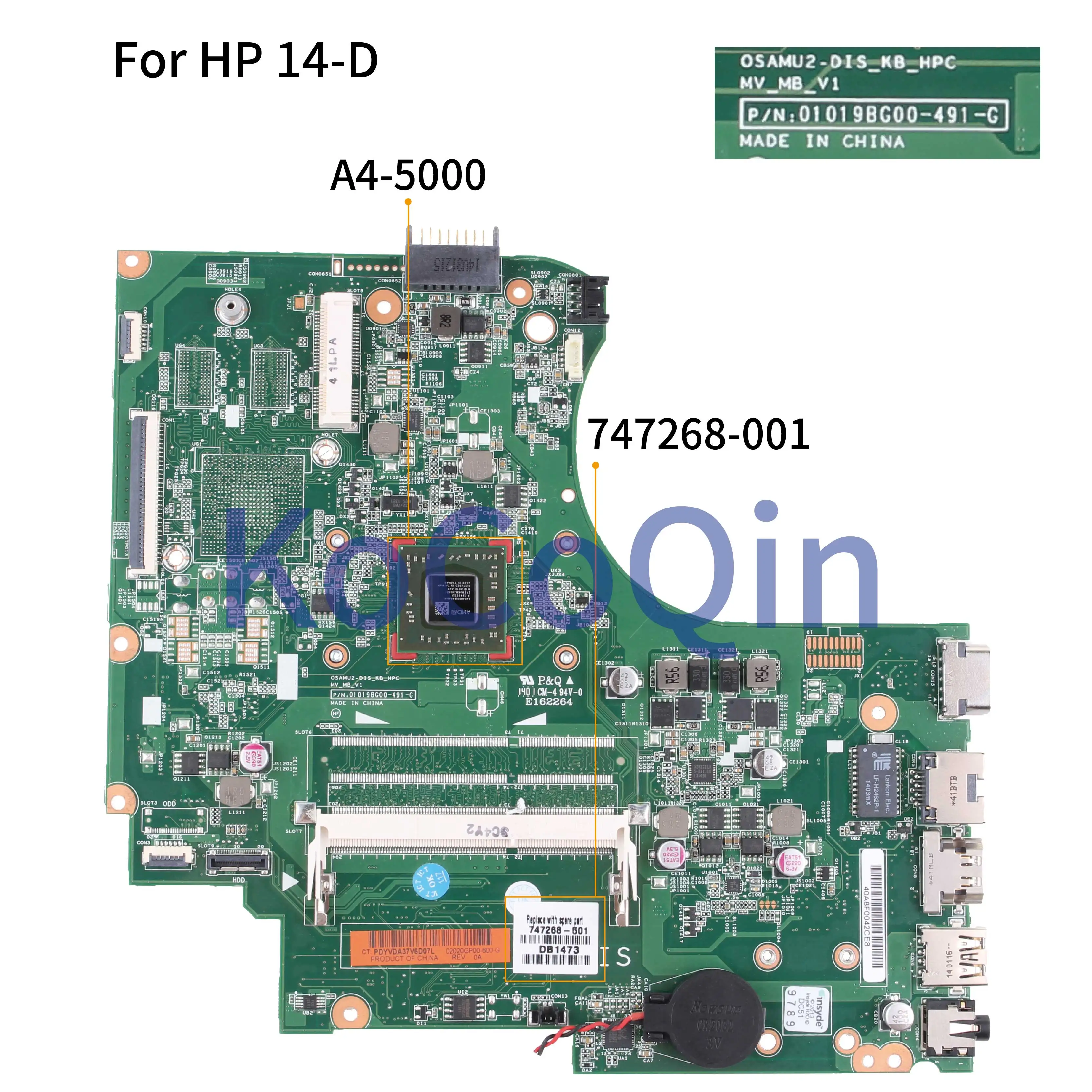 Kocoqin материнская плата для ноутбука hp 245 G2 14-D A4-5000 материнская плата 747268-001 747268-601 Процессор 01019BG00