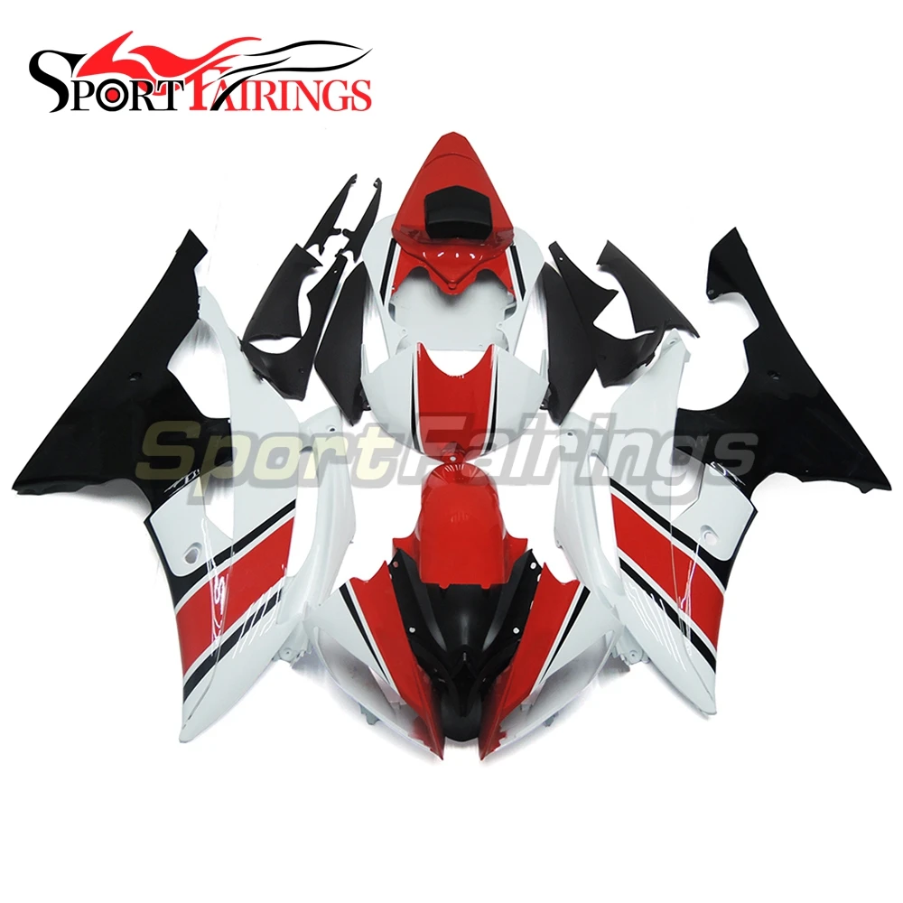 

White Pearl Red Fairings For Yamaha R6 08 09 10 11 12 13 14 15 Year Plastic ABS Motorcycle Fairing Kits YZF600 Bodywork Carenes