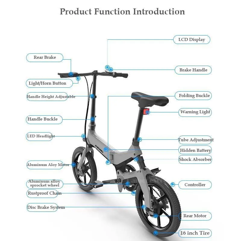 Sale Adult Electric Scooter 250W 36V Electric Bicycle 60KM Cruise Control/Double Brake Portable Foldable Electric Bicycle Bike Women 10