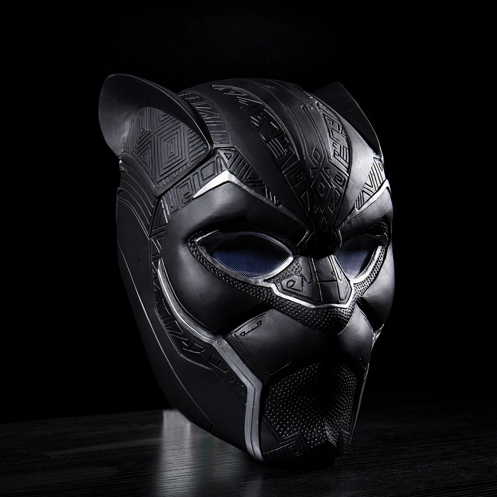 2018 New Black Panther Helmet Cosplay T'Challa Mask Costume Halloween Helmet Handmade PVC prop (6)