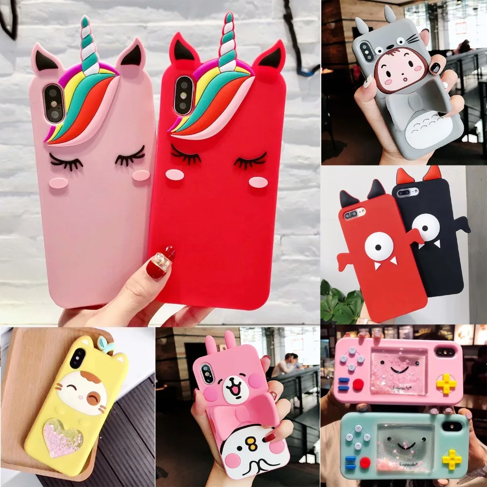 3D Cartoon Phone Case For iPhone 7 8 Plus 5.5 inch & for iPhone 7 8 4.7