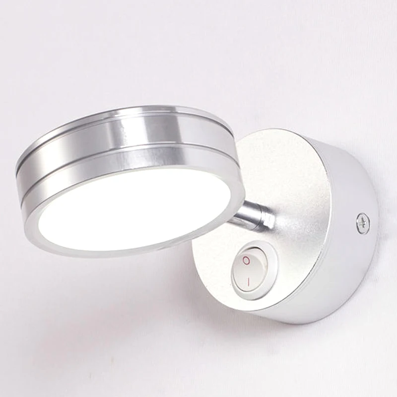 

Best Modern 5W LED Bathroom/Bedroom Wall Lamp Wall Light Aluminum Decoration Mini Rotating Light Lamp AC 90-265V