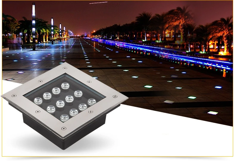 Preço de Fábrica por Atacado Subterrâneas para a Fonte do Pátio Quadrado Paisagem Luminárias Levou Luz Caminho Subterrâneo 12w 23 Luzes e Iluminação