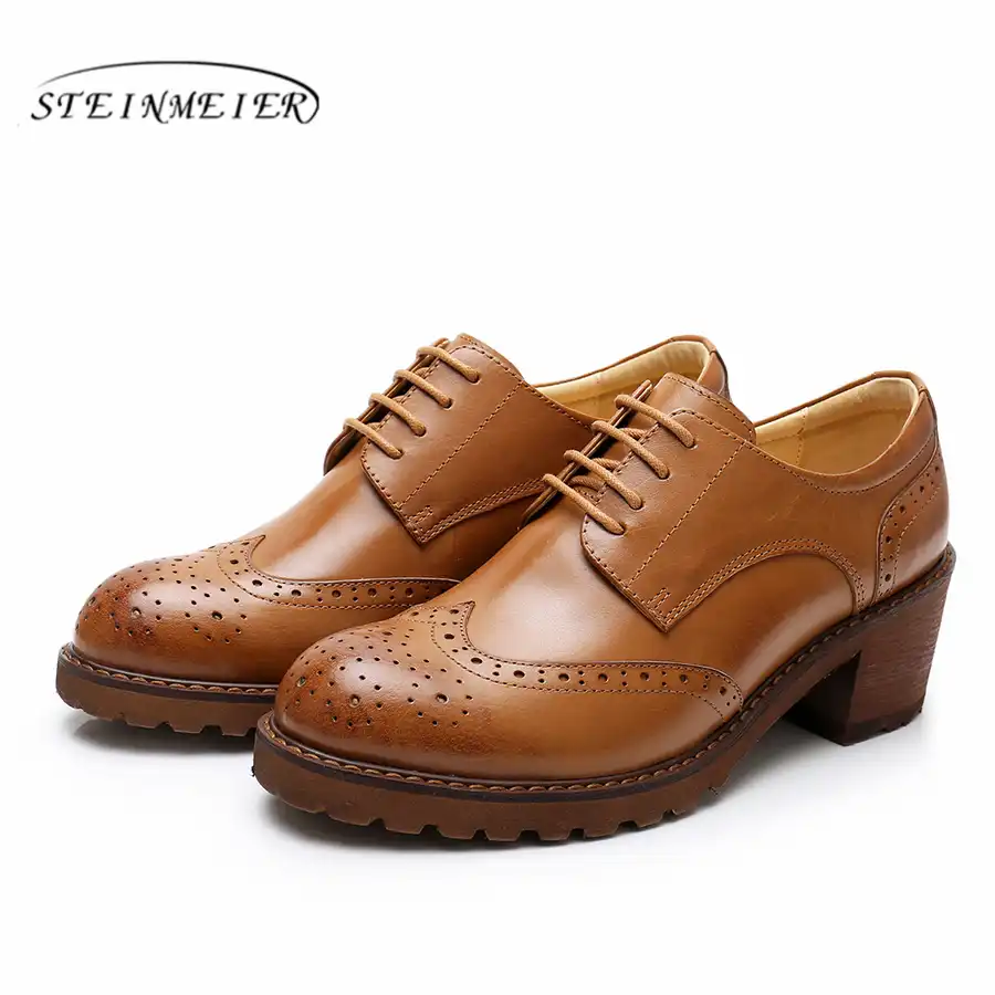 womens black oxford heels