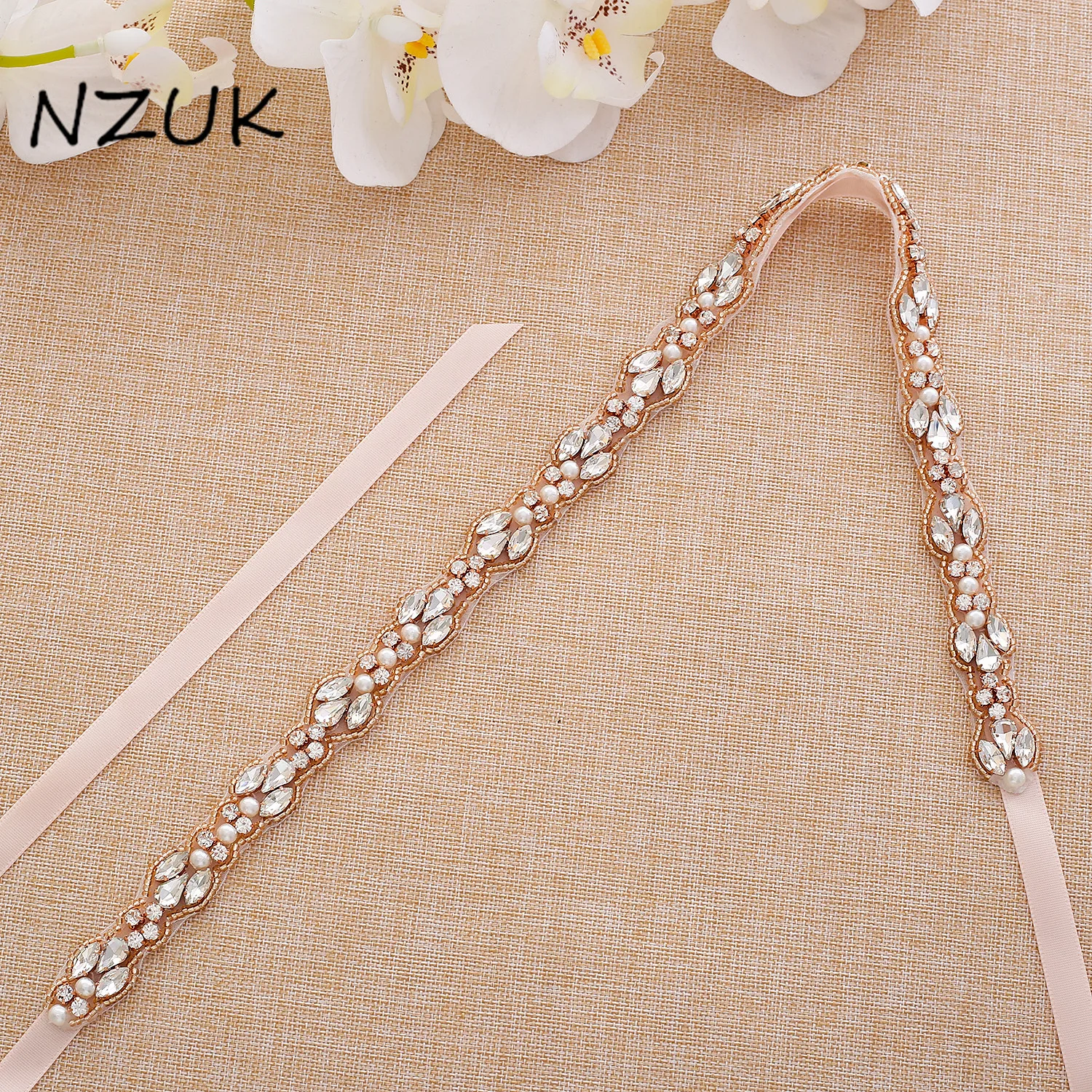 

Diamond Wedding Belts Rose Gold Crystal Bridal Belt Rhinestones Flower Bridal Sash For Wedding Accessories Belt Y132RG