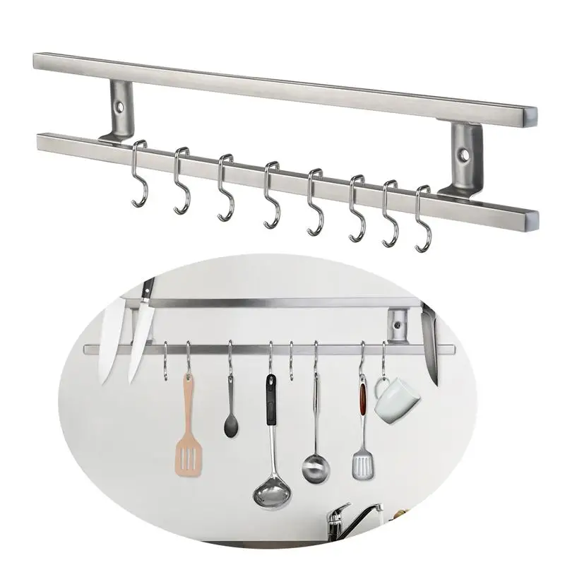 

HOMEMAXS 1 PC Magnetic Knife Holder Wall-Mounted Double Bar Knife Rack For Kitchen Knives Utensils 43*6*2.3cm
