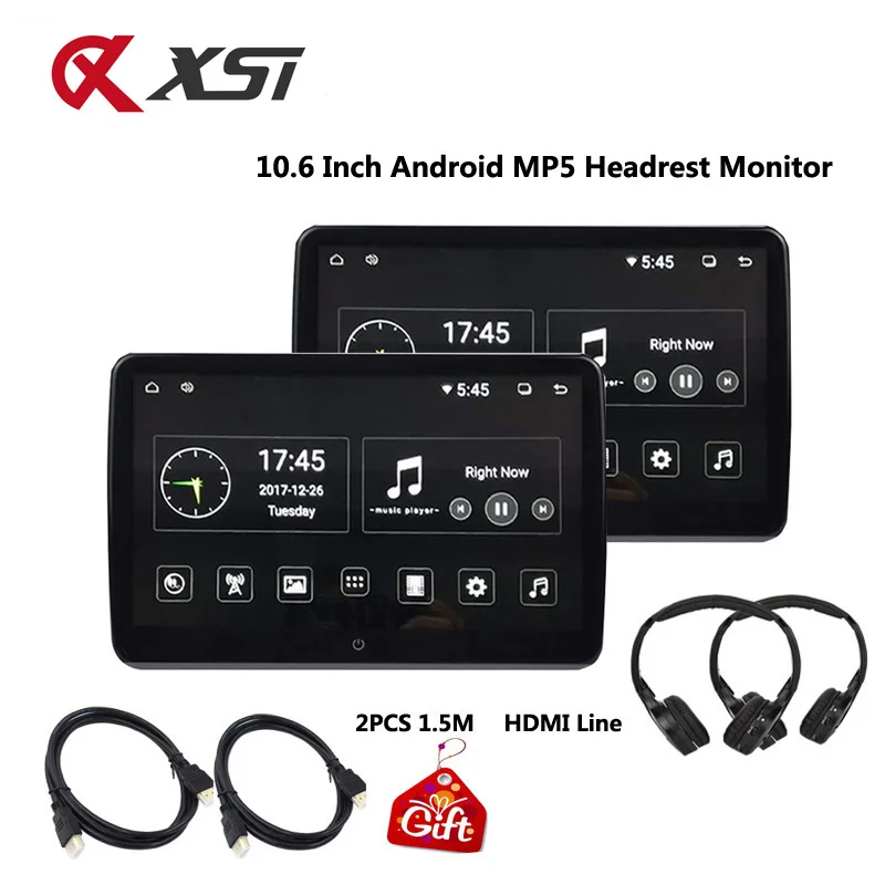 

XST 10.6 Inch Android 6.0 Car Headrest Monitor DVD Player MP5 HD Video IPS Touch Screen WIFI/USB/SD/HDMI/IR/Bluetooth/FM/Game