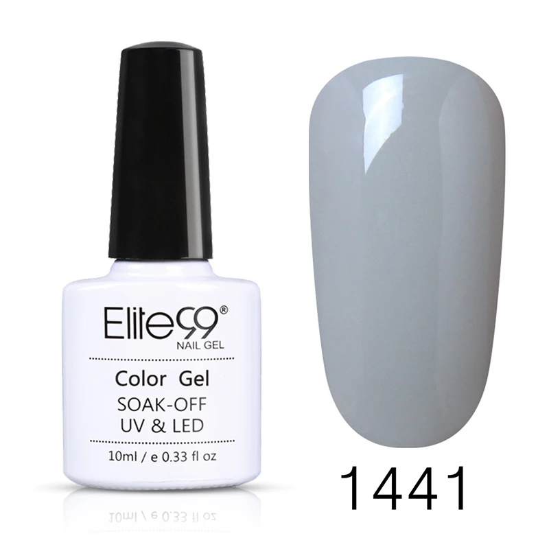 Elite99, 10 мл, чистый цвет, Гель-лак, замачиваемый, УФ-гель для ногтей, Базовое покрытие, не протирается, Полупостоянный гель для ногтей, маникюра - Цвет: 1441