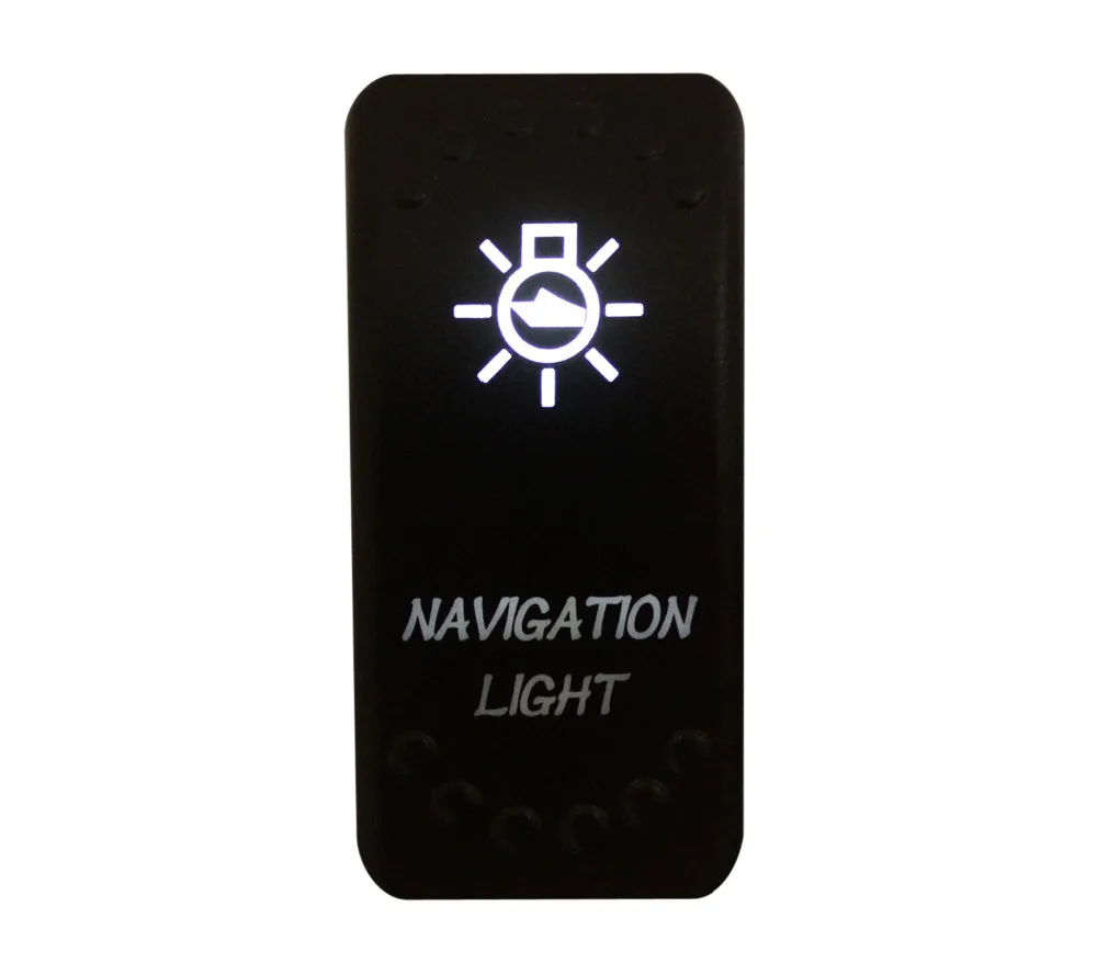 12v/24v Car Boat NAVIGATION LIGHT Rocker Switch White Led 3 pin spst on off Replacement for