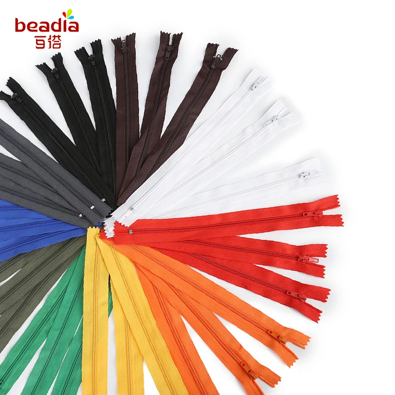 10pcs/lot 20cm long 11 colors pick Nylon zipper on Cloth/Bags/Wallet for Garment Tailor Sewing Tools Accessories