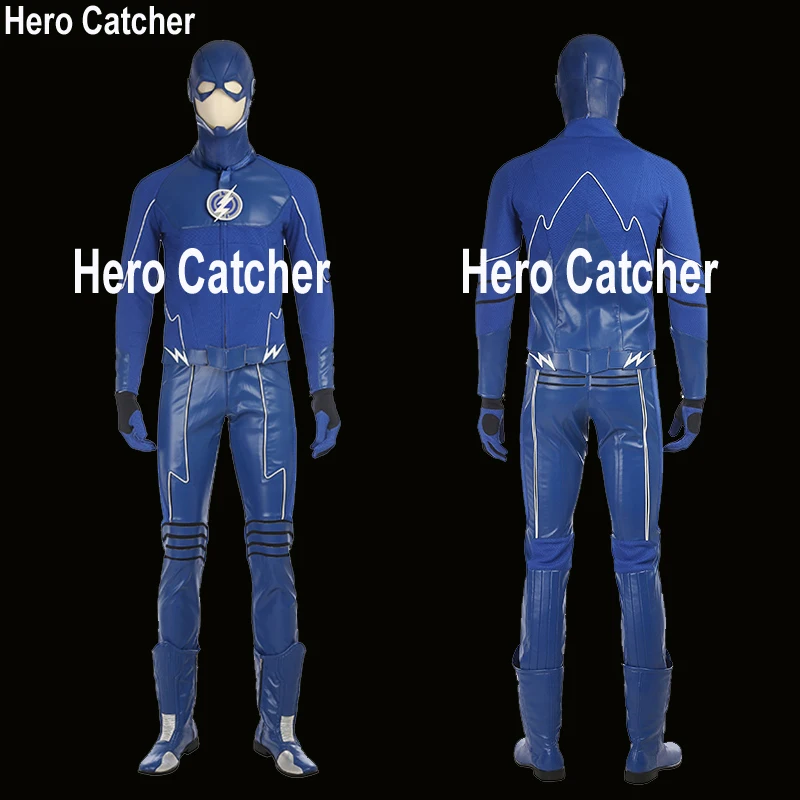 Герой Catcher высокого качества синий костюм Флэша кожа флэш голубой костюм для косплея сверкающий костюм
