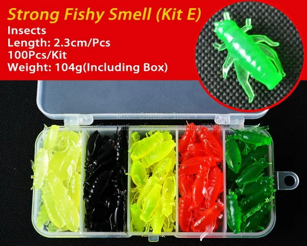 Искусственная мягкая рыболовная приманка, силиконовый червь, набор, легкая блесна, приманка, набор, сильный запах, YU011 - Цвет: Kit E