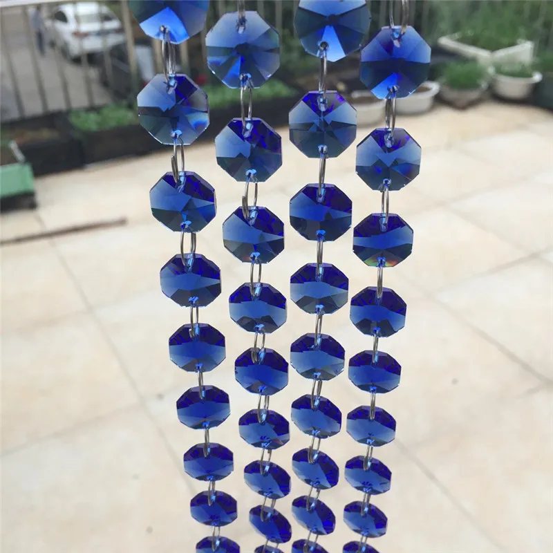 500 м блестящее стекло гирлянда Strand 14 мм Восьмиугольные бусины цепочка с кристаллами для X-Mas деревьев/комнаты/люстры цепочки для ламп Декор