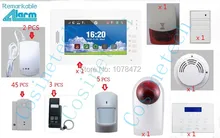 Customized brand new 7 inch Touch Screen SMS GSM home alarm system, advanced security alarm system support App smoke sensor