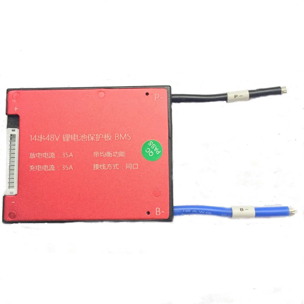 

Lithium Battery Power Protection Board With Balance BMS/PCB/PCM 14S 60A 50.4V 58.8v common port