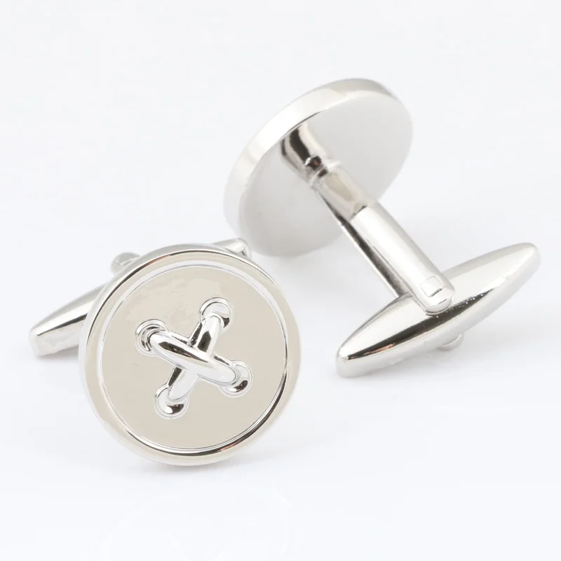 

New Button Cufflinks Metal Cuff links French Shirt Cufflinks Collar Studs