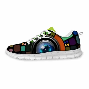 

Noisydesigns Color stitching printed cool girls shoes walking mesh footwear Breathable autumn Student ayakkab