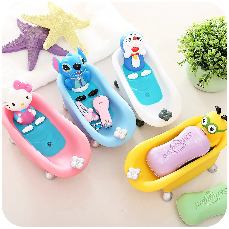 

Cute cartoon creative totoro / doraemon/stich/duck/yellow man bath soap box soap tray soap dish children bath toy
