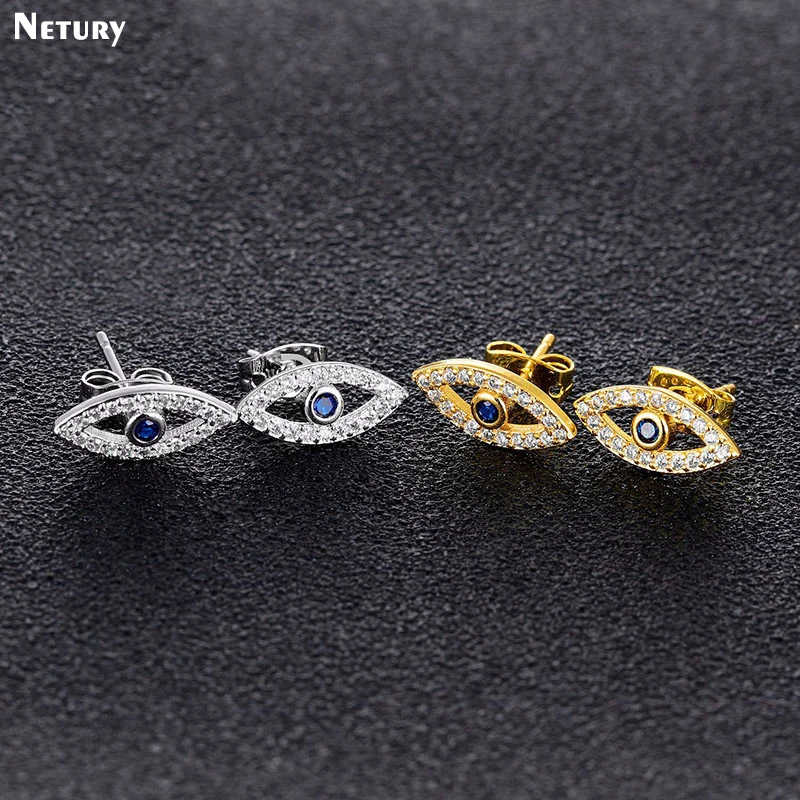 

Hiphop brand cartoon Women fashion stud earrings Evil eye hyperbole gold silver funny high quality Rhinestone cute style jewelry