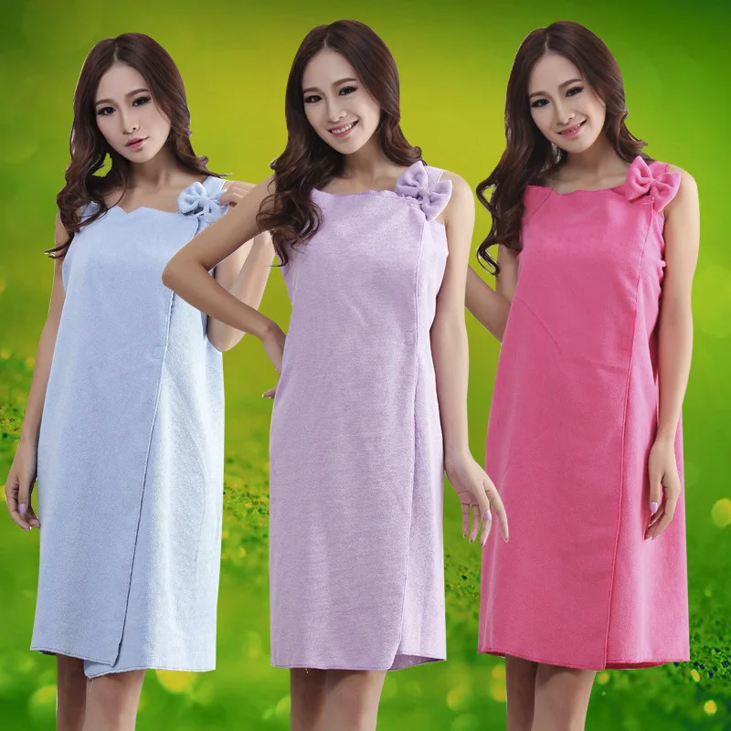 

Women Can Wear Bathrobes Towels Magic Beach Towels Microfiber Water Uptake Bathroom Solid Quick-Dry Body Towels