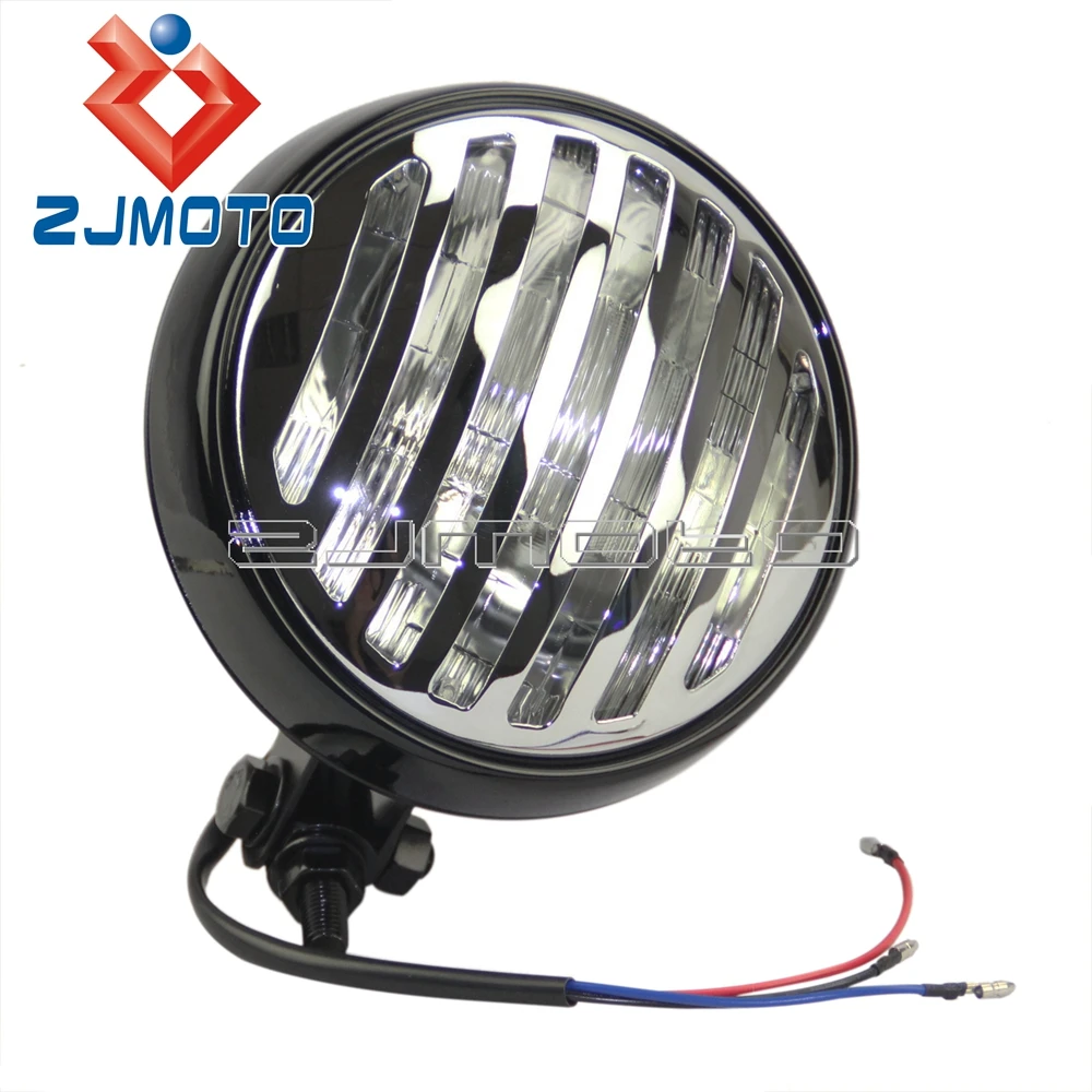 

Motorcycle Headlight 5.75 inch Grill Bottom Mount Vintage Grill Headlight For Harley Chopper