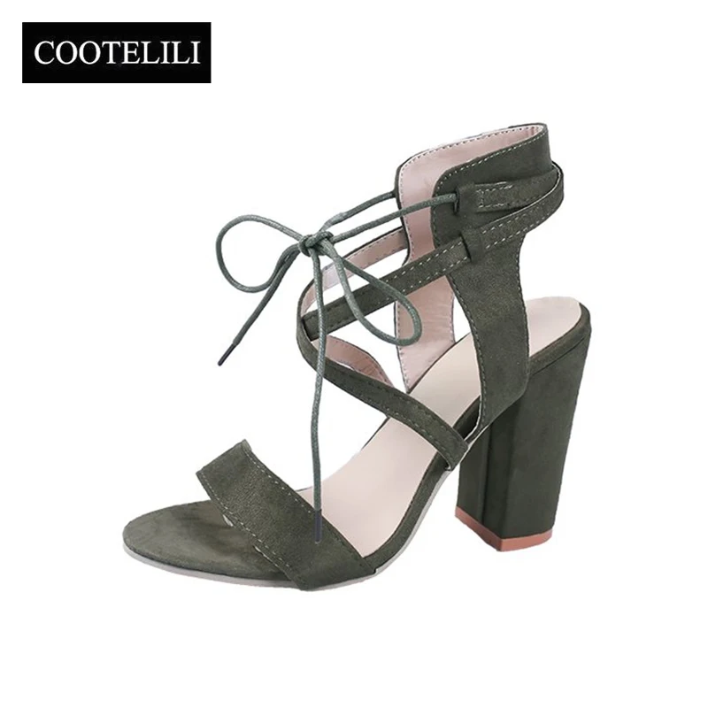 

COOTELILI Plus Size Gladiator Sandals Women Fashion Sandalias Mujer 2019 10.5cm High Heels Women Summer Shoes 41, 42 ,43