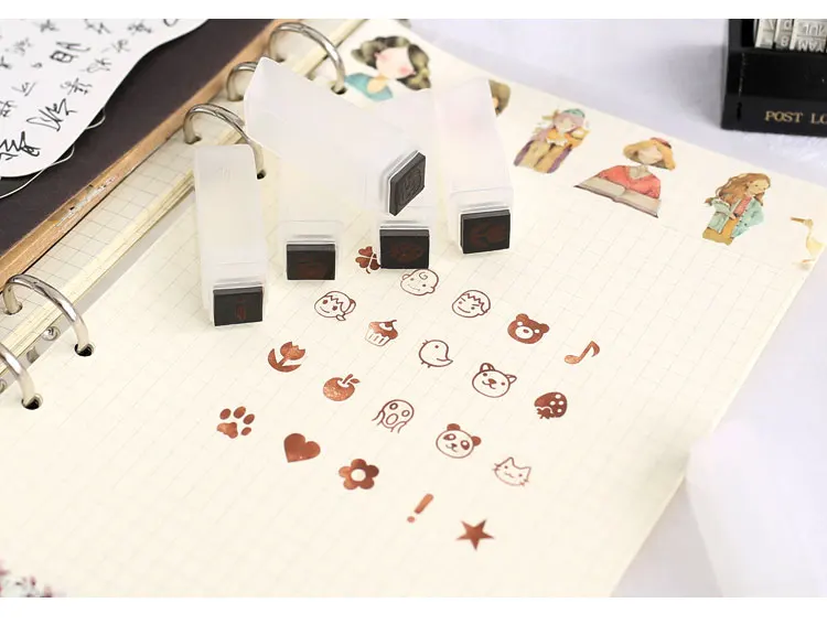 Hand account DIY small icon stamps pattern version hand account personality decorative icon postmark photosensitive stamps