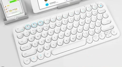 Уникальная Мини Портативная Беспроводная Bluetooth клавиатура для iPhone мобильный телефон планшет айпад Ноутбук Настольная кнопка выключения звука клавиатура - Цвет: white