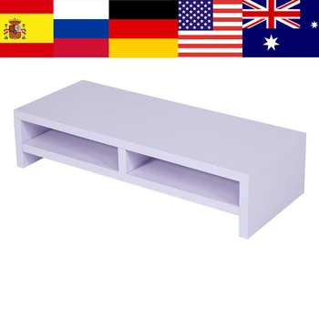 

Desktop Monitor Stand LCD TV Laptop Rack Computer Screen Riser Shelf Office Desk Purplish White