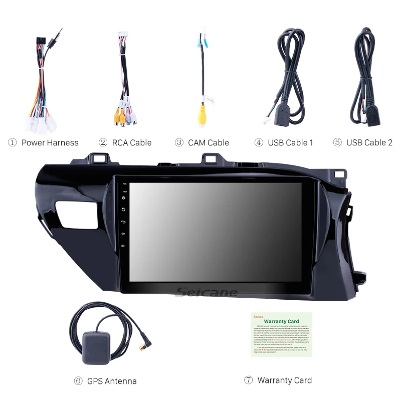 Perfect Seicane 10.1 inch Android 8.1 Car GPS Navigation Radio for Toyota Hilux Right Hand Drive 2016 2017 2018 Head unit Mirror Link 3G 3