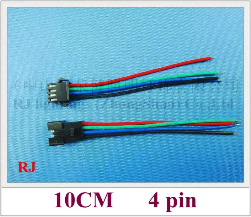 

general connector male and female for RGB LED strip bulb module and other low voltage (5V 12V 24V) LED lighting 10CM 4 pin