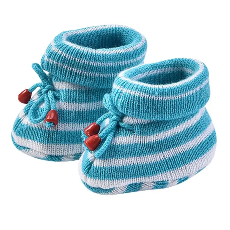 Носки для новорожденных, детские тапочки для первых шагов, обувь для маленьких девочек, мягкая обувь из чистой шерсти ручной работы - Цвет: I