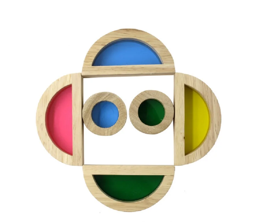 Sukitoy деревянная игрушка Детские Мягкие Монтессори Радуга красочные деревянные строительные Конструкторы игрушка набор 24 шт. 6 Форма 4 Translucent цвета