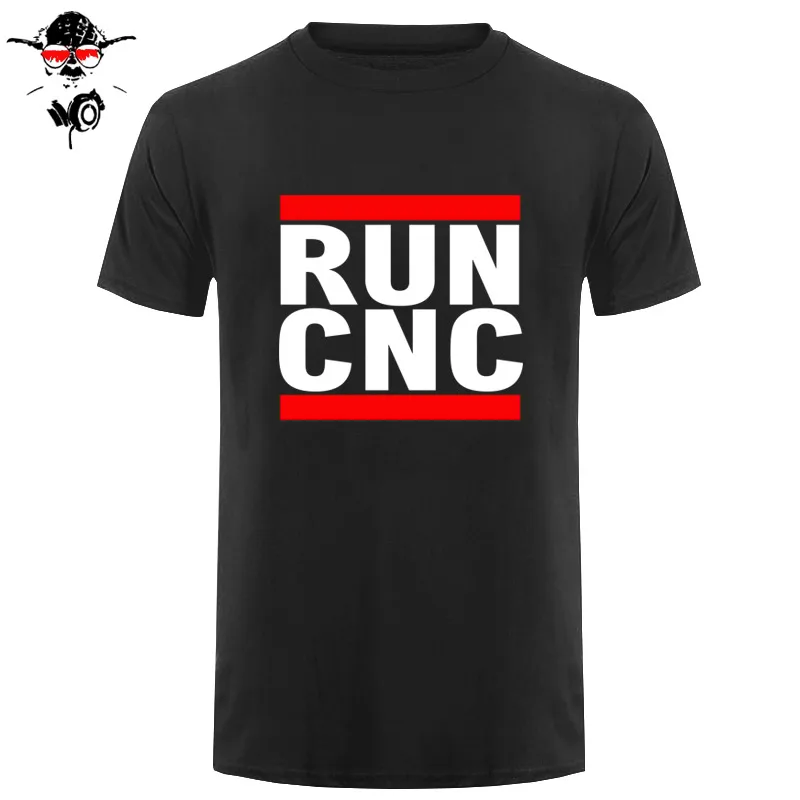 Run CNC черная футболка с ЧПУ машинист код Тернер мельница крутая Повседневная pride Футболка Мужская Унисекс модная футболка забавная - Цвет: black white