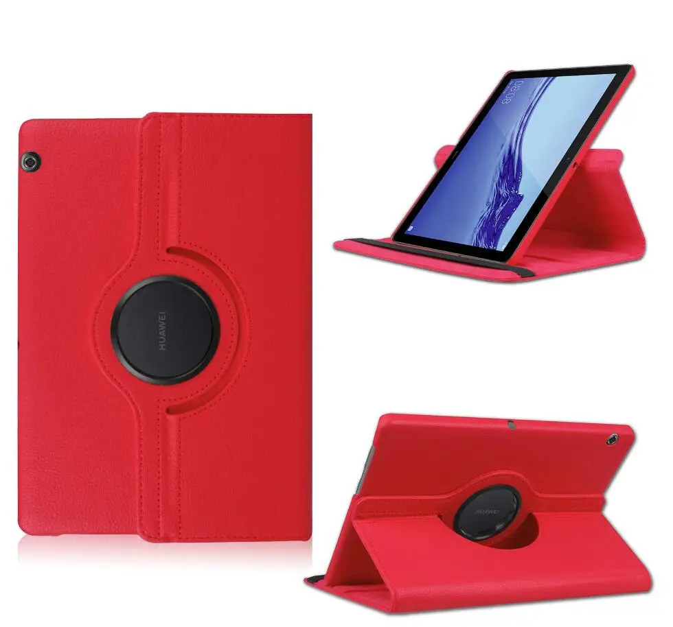 

360 Degree Rotating PU Leather Flip Cover For Huawei MediaPad T5 10 Case AGS2-W09BHN 10.1 Tablet Stand Folding Folio T5 10 Case