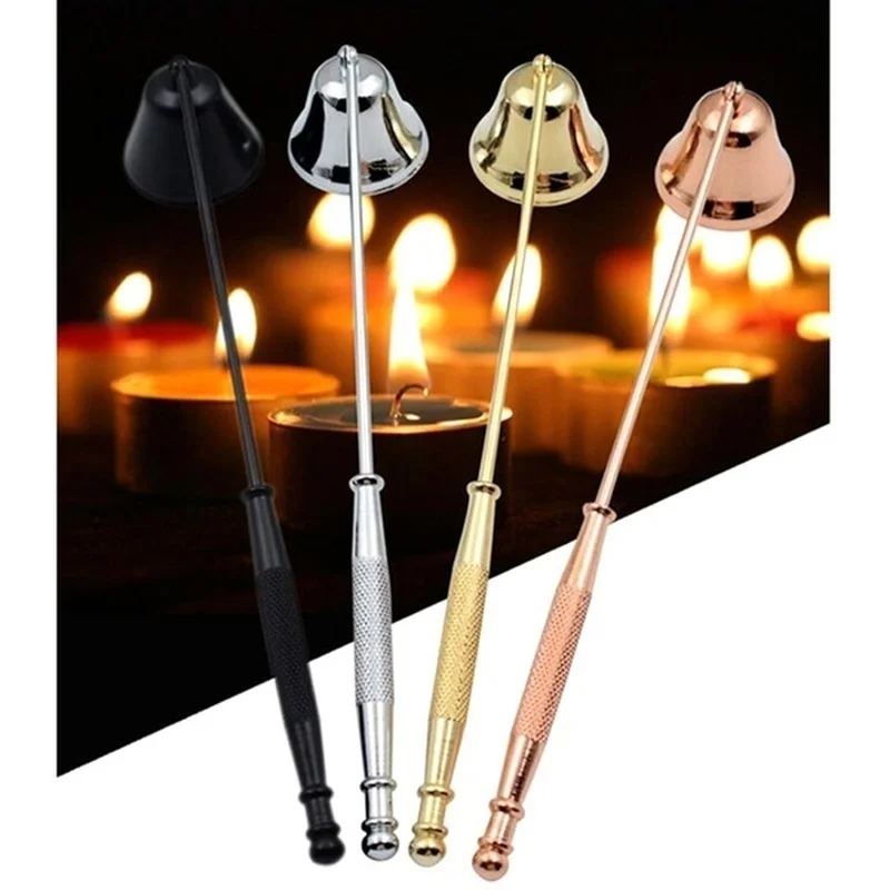 

Stainless Steel Candle Wick Snuffer Metal Candle Flame Trimmer Bell Shaped Oil Lamp Scissor Cutter Wax Candle Extinguisher