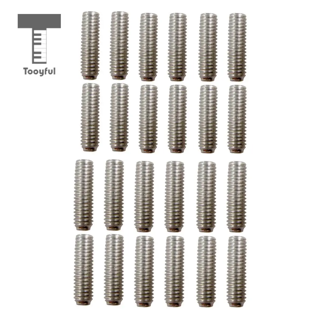 24 Pieces Metal Portable Electric Guitar Hexagon Screws Saddle Bridge for Strat Tele Electric Guitar Tremolo Bridge Parts Silver