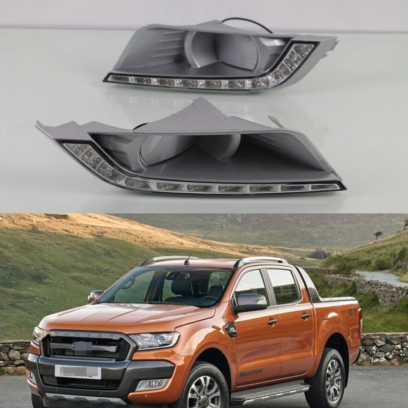 1 Set With White and Yellow Turn Signal Light LED DRL Daytime Running Lights for Ford Ranger 2015-2016